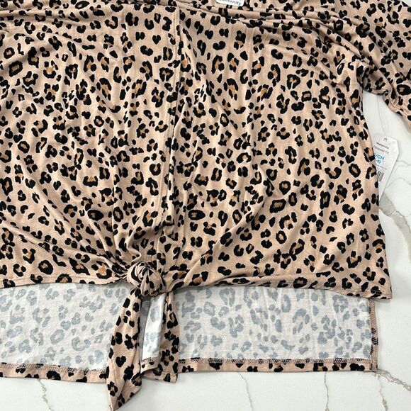 Time and Tru | Leopard Print Twist Tie Women’s Maternity Shirt Shirt High low - Picture 5 of 7